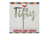 GoBake Fifty Cake Topper - Silver