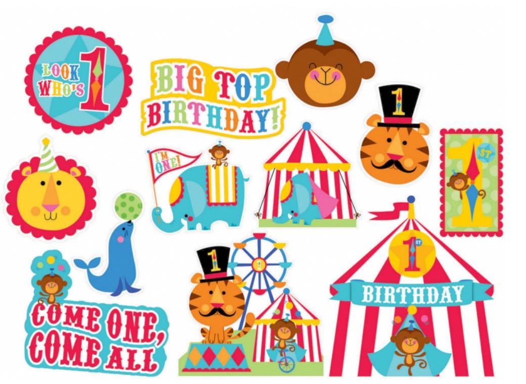 Fisher Price 1st Birthday Circus Cutouts