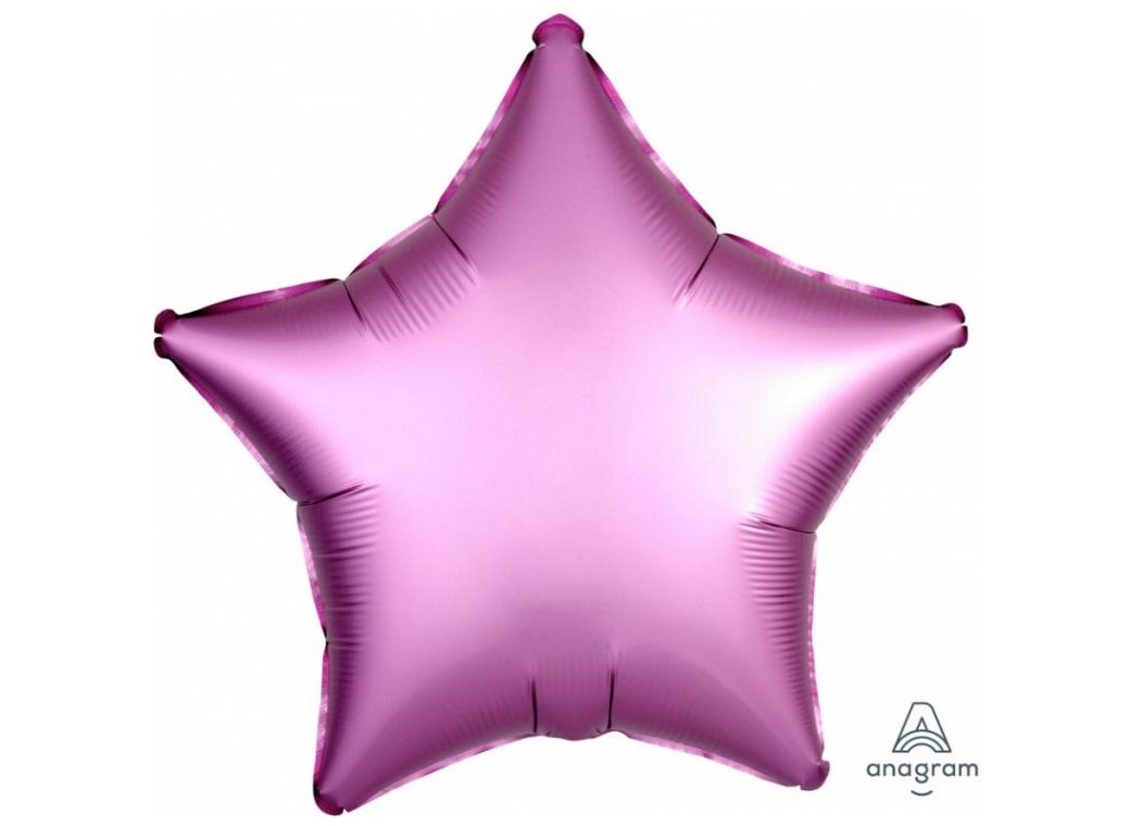 Star Shaped Foil Balloon - Satin Luxe Flamingo