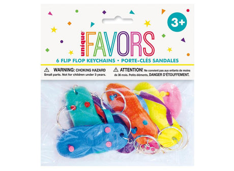 Flip Flop Key Chains 6pk