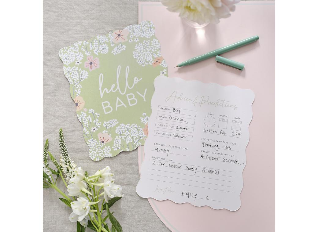 Floral Baby Shower Advice Cards