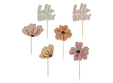 Floral Baby Shower Cupcake Toppers 12pk