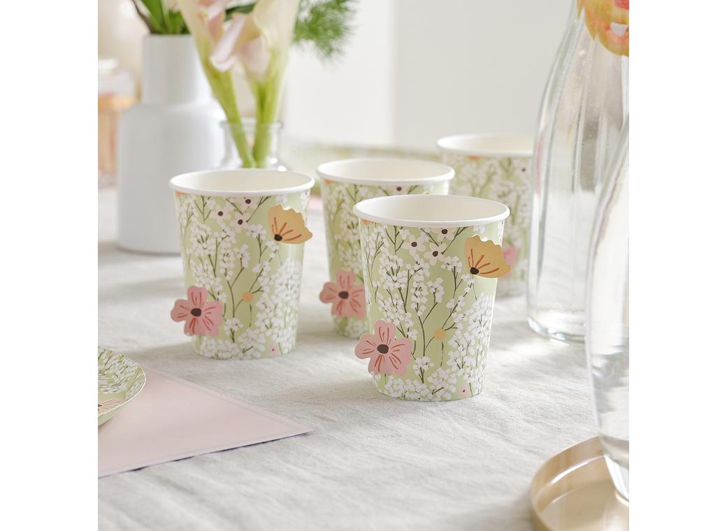 Floral Baby Shower Cups 8pk