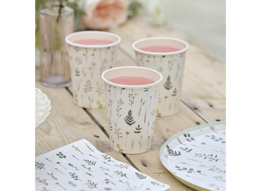 Ginger Ray Floral Cups 8pk