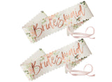 Floral Hen Party Bridesmaid Sashes 2pk