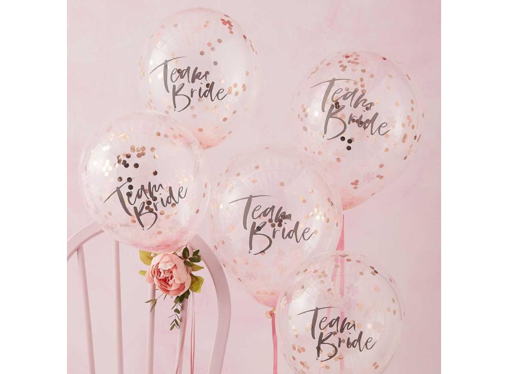 Floral Hen Party Team Bride Confetti Balloons 5pk