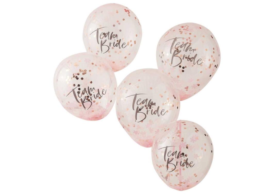 Floral Hen Party Team Bride Confetti Balloons 5pk