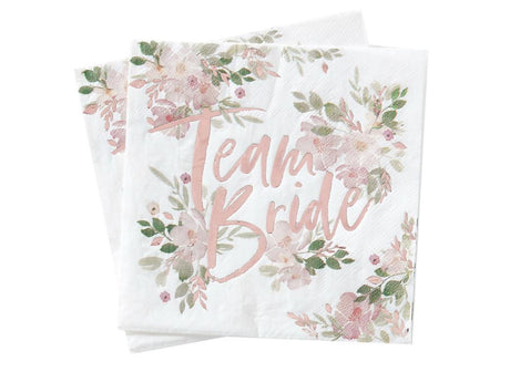 Floral Hen Party Team Bride Napkins 16pk