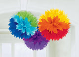 Fluffy Tissue Pom Poms 3pk - Rainbow