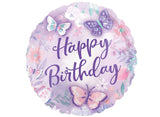 Flutters Butterfly Happy Birthday Foil Balloon