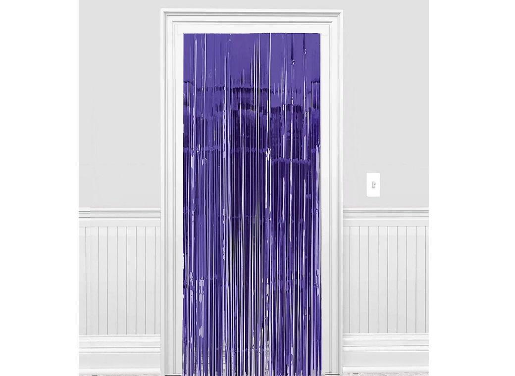 Purple Foil Fringe Door Curtain