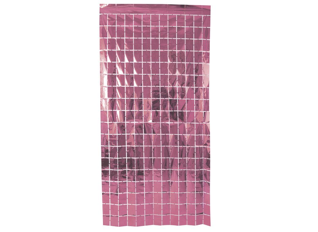 Foil Squares Party Backdrop - Pink