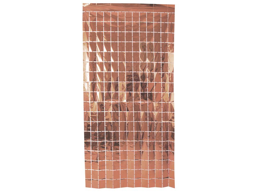 Foil Squares Party Backdrop - Rose Gold