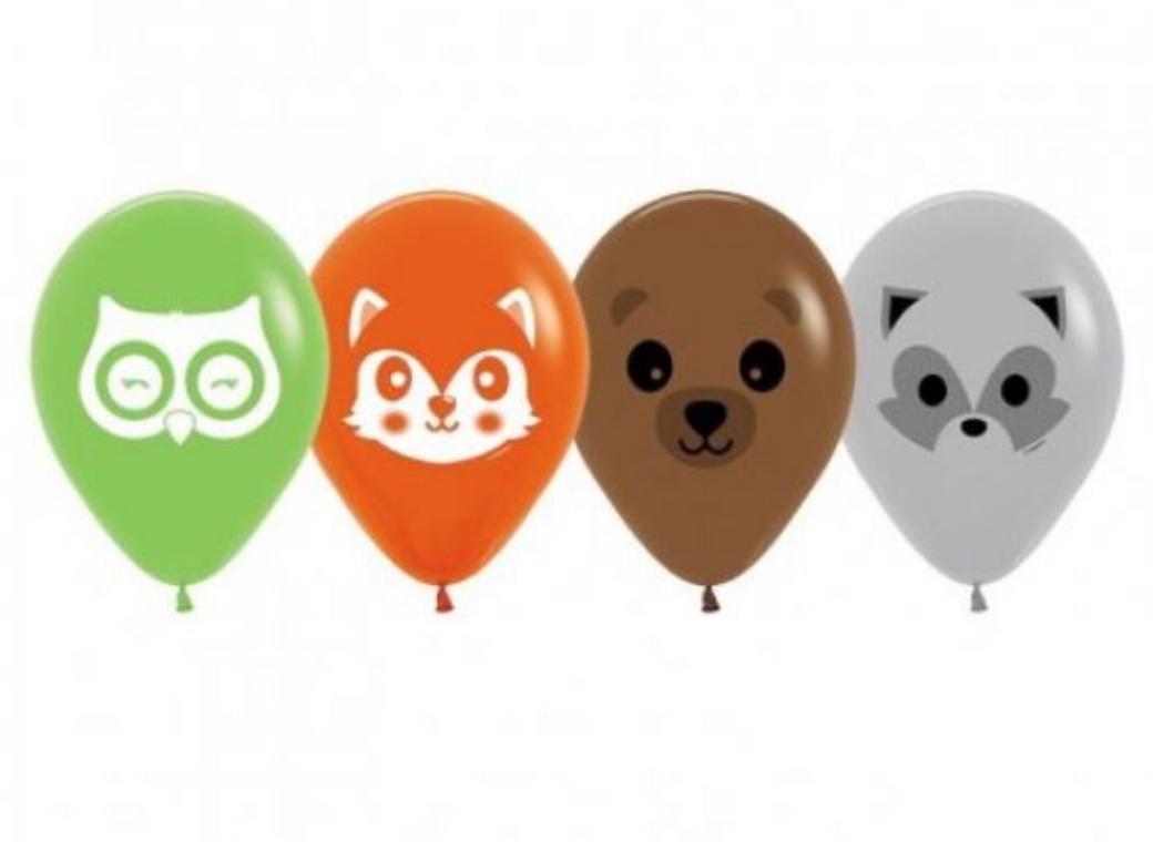 Forest Animal Faces Balloons 5pk