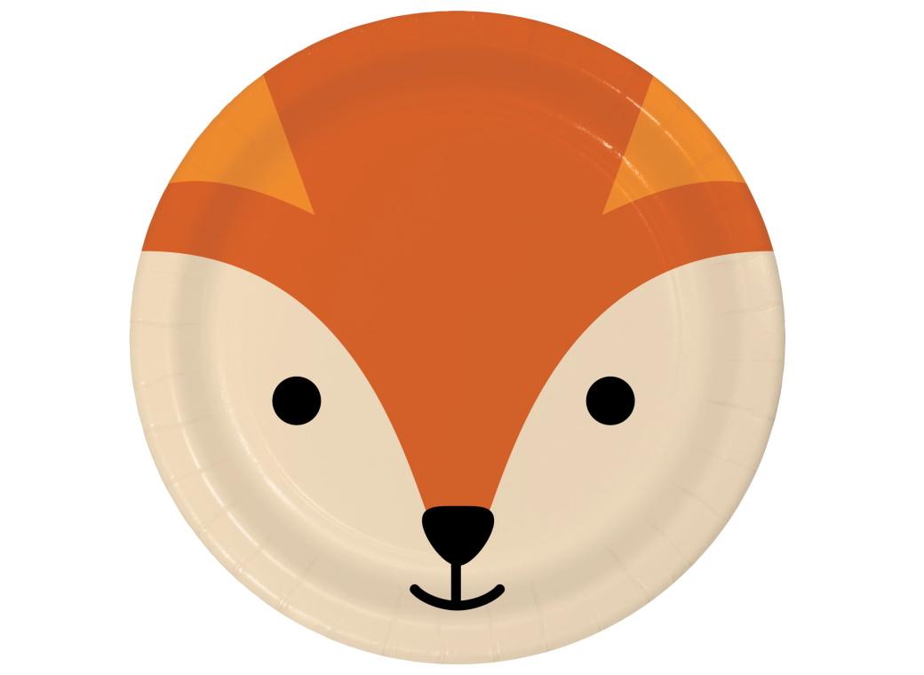 Animal Faces Fox Dinner Plates 8pk