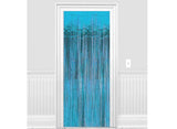 Caribbean Blue Foil Fringe Curtain