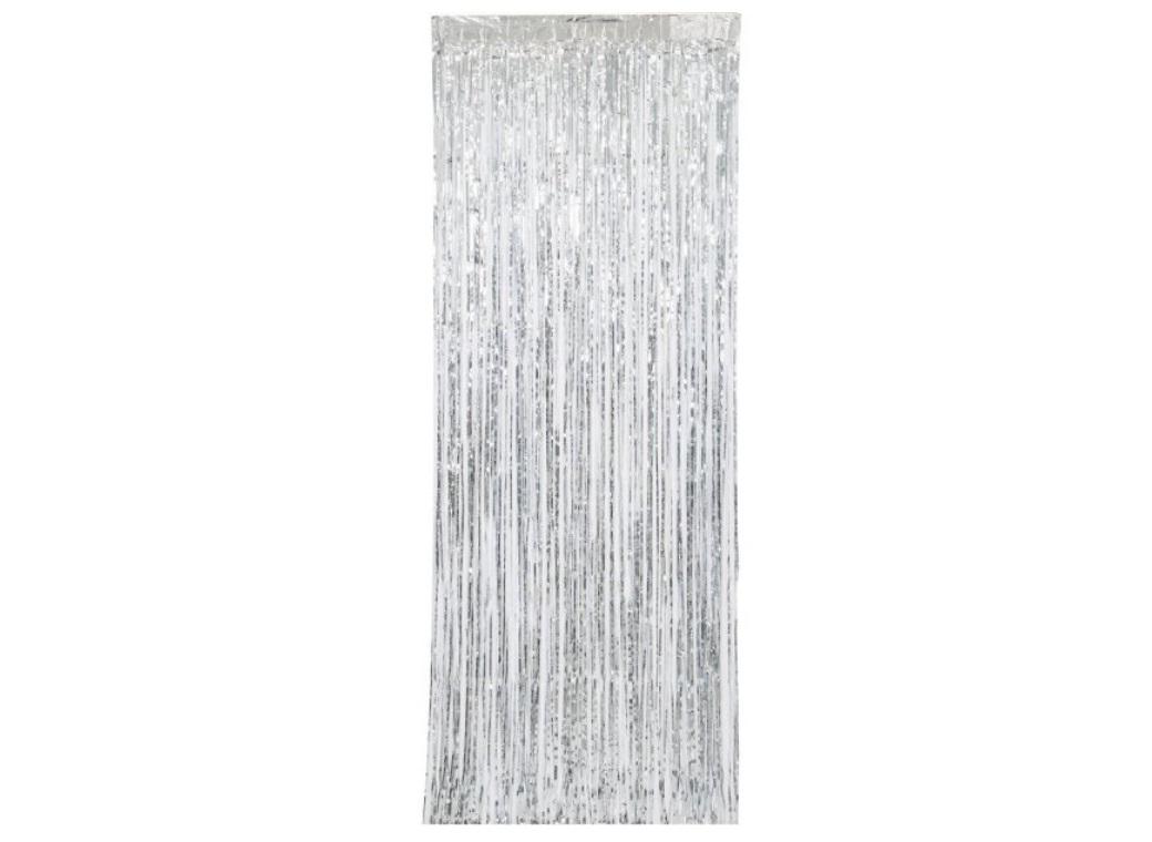 Silver Foil Fringed Door Curtain