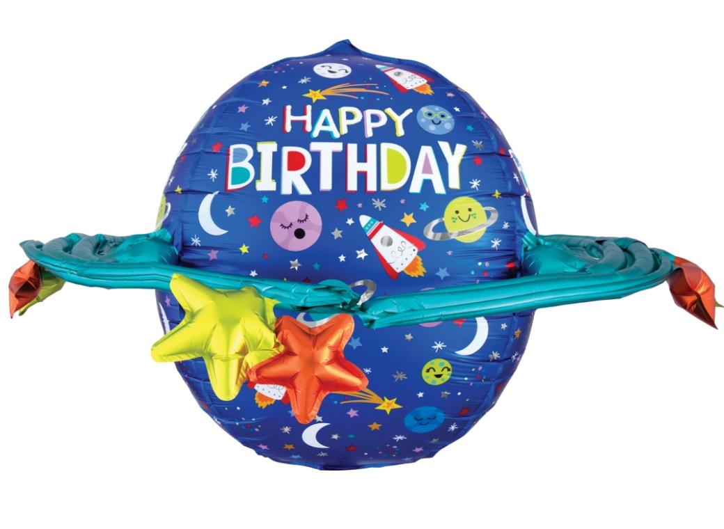 Galaxy Happy Birthday UltraShape Foil Balloon