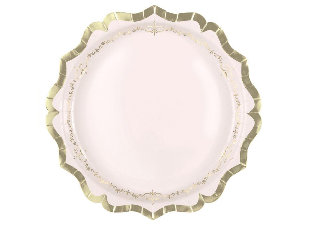 Garden Party Gold & Pink Plates 8pk