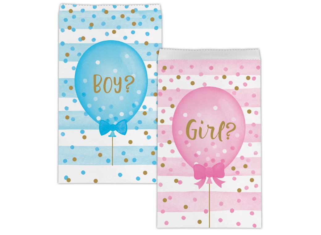 Gender Reveal Balloons Treat Bags 10pk