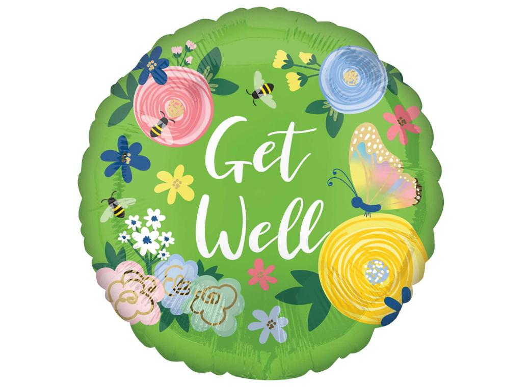 Get Well Floral Foil Balloon