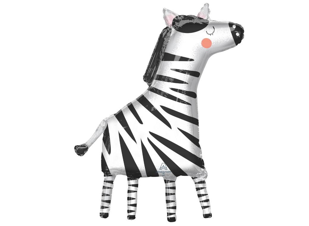 Get Wild Zebra SuperShape Foil Balloon