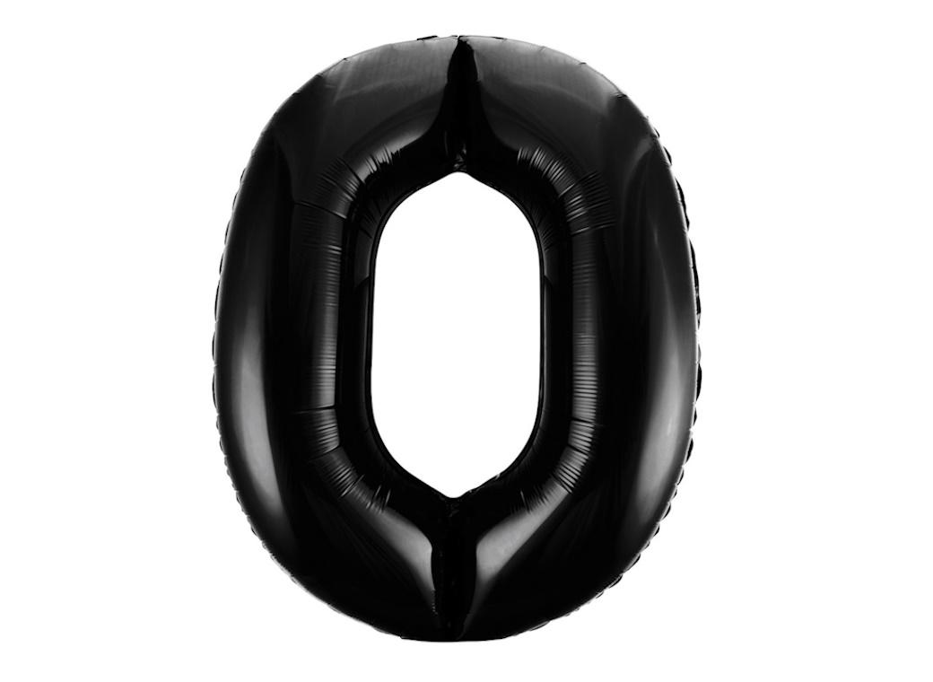 Giant Black Number Foil Balloon - 0