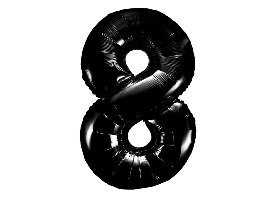 Giant Black Number Foil Balloon - 8