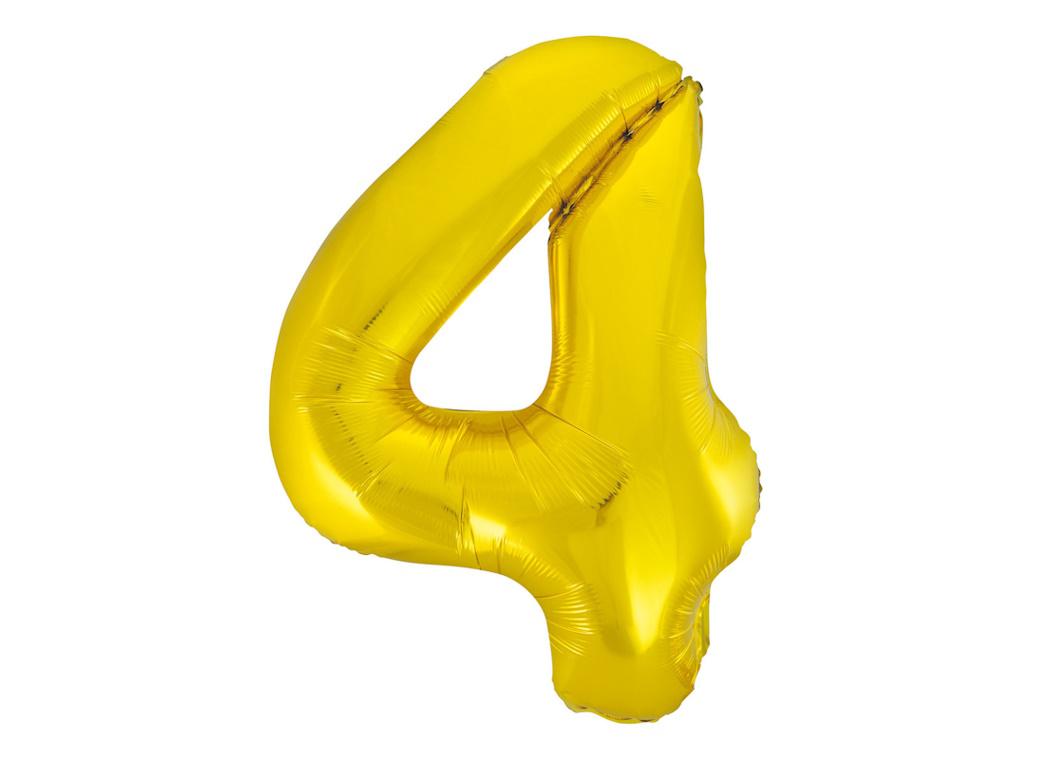 Giant Gold Number Foil Balloon - 4