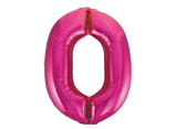 Giant Hot Pink Number Foil Balloon - 0