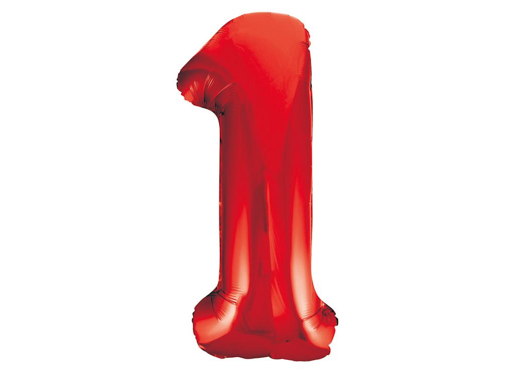 Giant Red Number Foil Balloon - 1