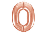 Giant Rose Gold Number Foil Balloon - 0