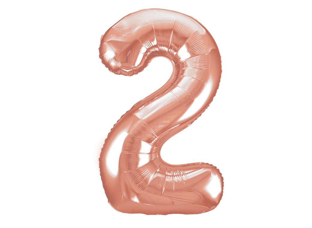 Giant Rose Gold Number Foil Balloon - 2