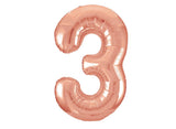 Giant Rose Gold Number Foil Balloon - 3