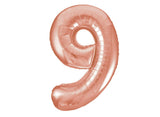 Giant Rose Gold Number Foil Balloon - 9