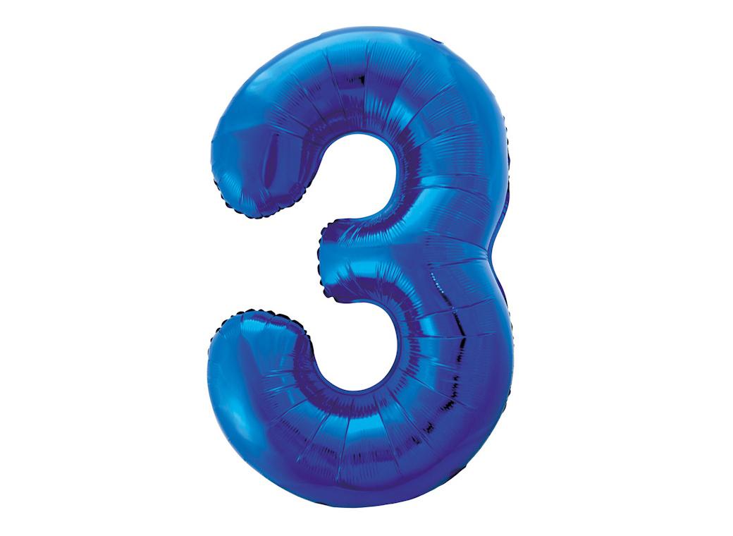 Giant Royal Blue Number Foil Balloon - 3