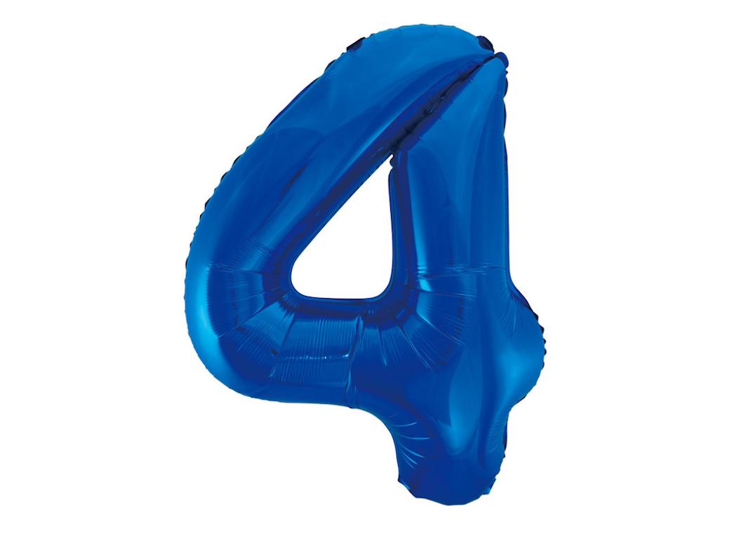 Giant Royal Blue Number Foil Balloon - 4