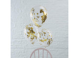 Ginger Ray Gold Confetti Balloons 5pk