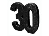 Glitter Number 30 Centrepiece - Black