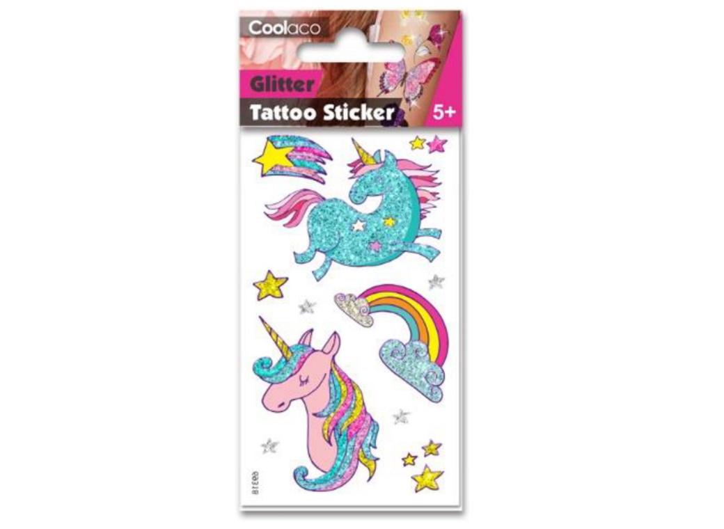 Glitter Temporary Tattoos - Rainbow Unicorns