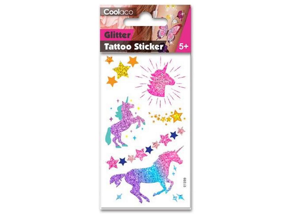 Glitter Temporary Tattoos - Unicorns & Stars