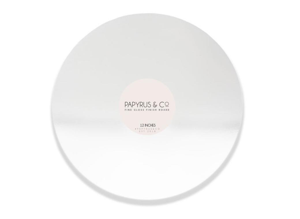 Gloss White Masonite Cake Board Round 12"