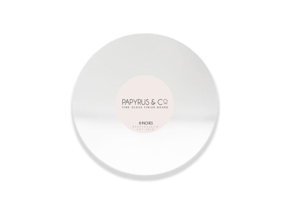 Gloss White Masonite Cake Board Round 8"