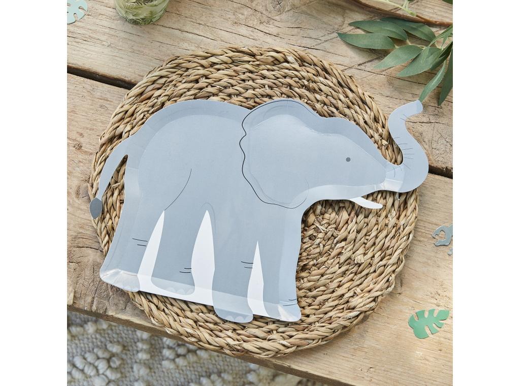 Go Wild Elephant Plates 8pk