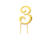 Gold Cake Topper - Number 3