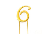 Gold Cake Topper - Number 6