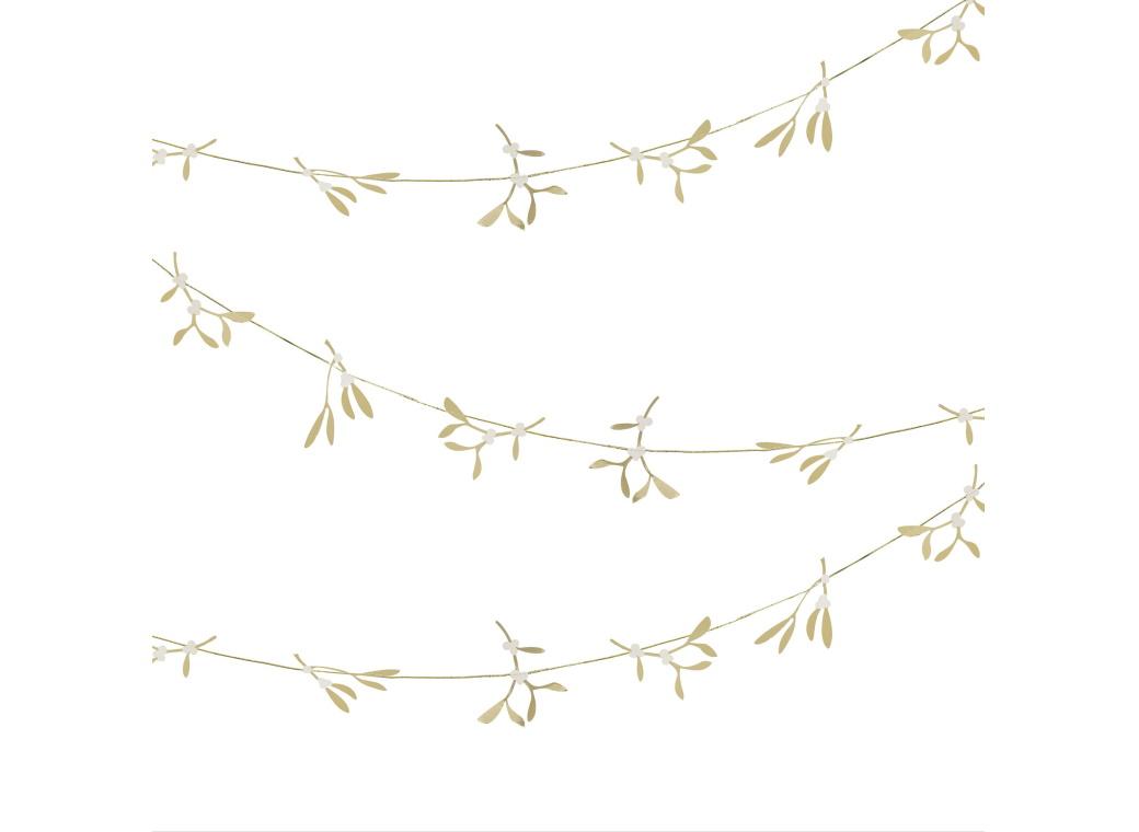 Gold Christmas Mistletoe Garland