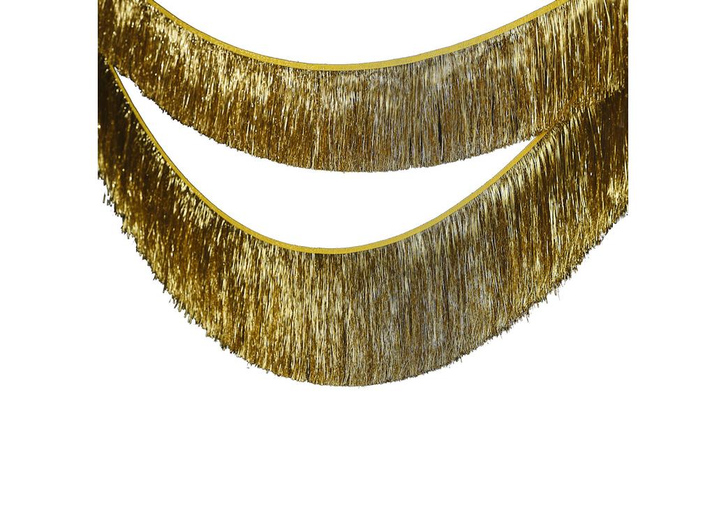 Merry & Bright Gold Tinsel Garland Decoration