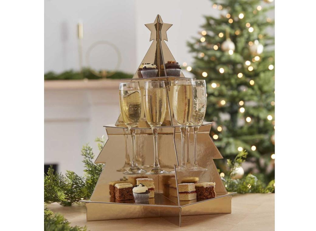 Gold Christmas Tree Treat & Drinks Stand