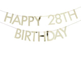 Customisable Gold Happy Birthday Banner